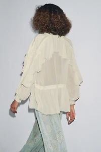 BLOUSE VOLANTS DENTELLE ZW COLLECTION