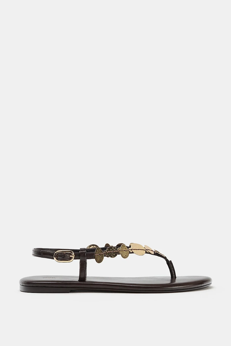 METALLIC ADORNMENT SANDALS