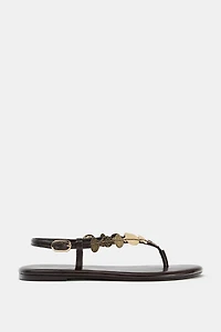 METALLIC ADORNMENT SANDALS