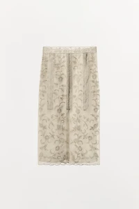 BEADED EMBROIDERED ORGANZA SKIRT