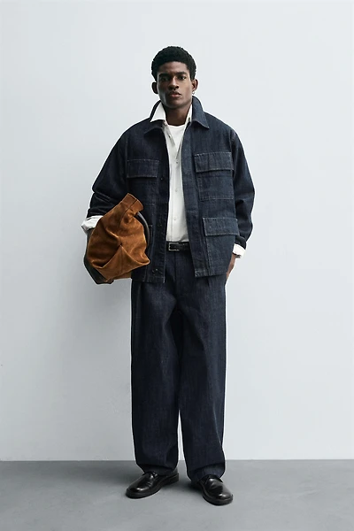 RELAXED FIT DENIM POCKET JACKET