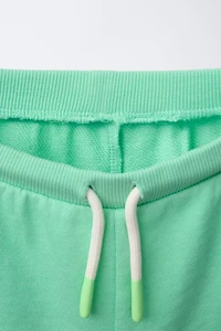 EMBROIDERED PLUSH SHORTS