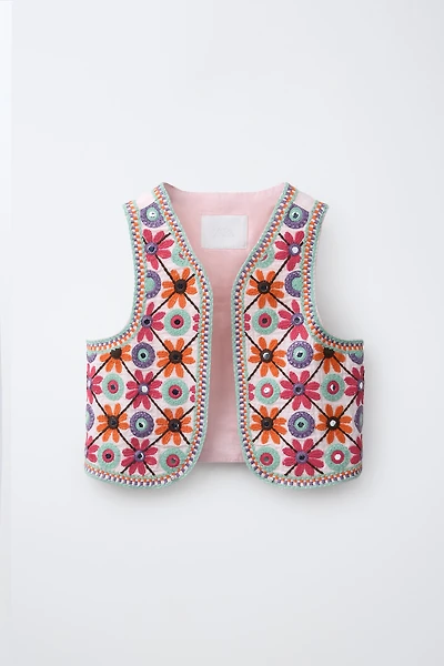 GILET BRODÉ À MIROIRS