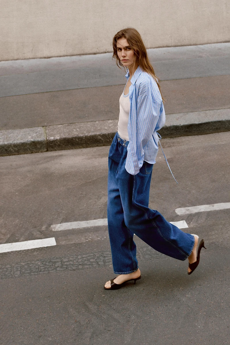 Z1975 HIGH WAIST LOOSE FIT HOOK JEANS