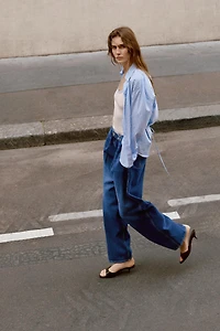 Z1975 HIGH WAIST LOOSE FIT HOOK JEANS