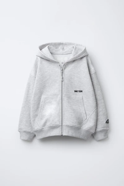 EMBROIDERED TEXT HOODED SWEATSHIRT
