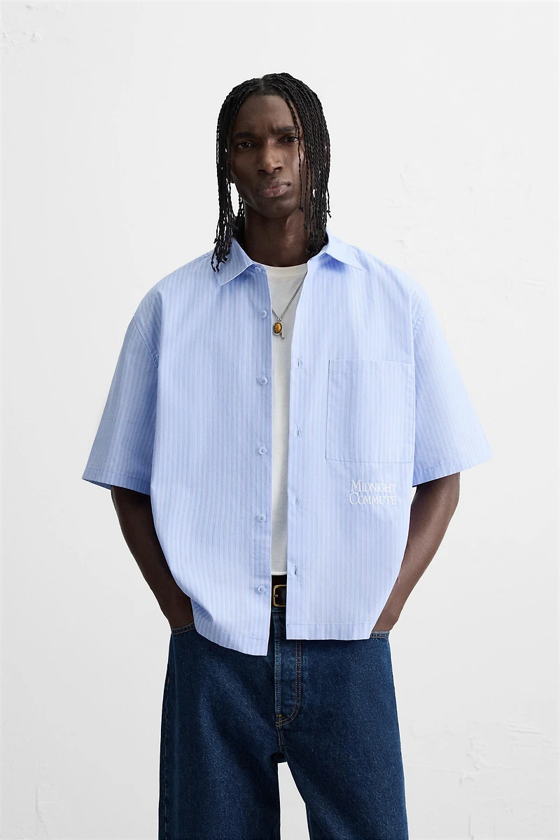 CHEMISE RAYURES TEXTE