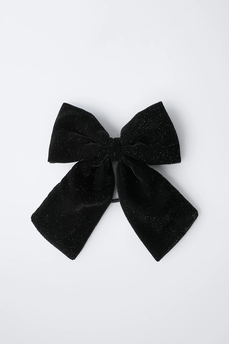 SPARKLY VELVET BOW HAIR TIE