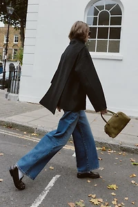 WOOL BLEND SHORT COAT WITH SCARF