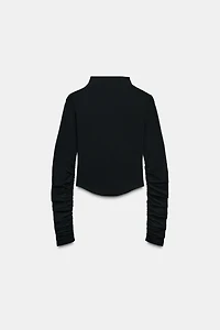 COTTON MODAL RUCHED T-SHIRT