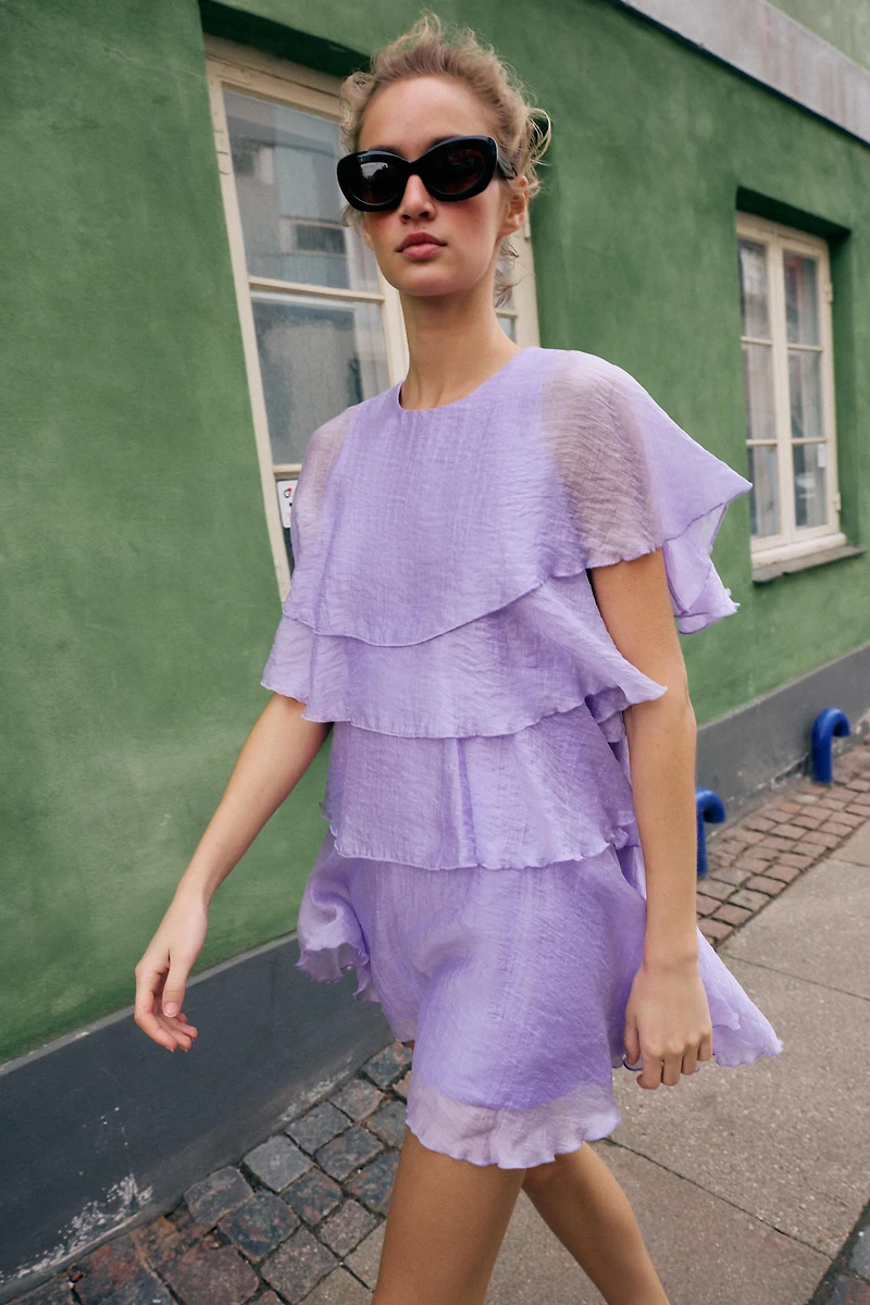 RUFFLED MINI DRESS