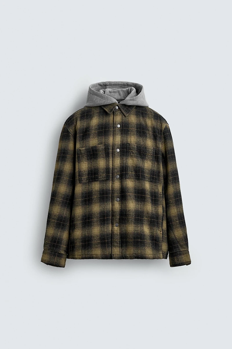 PLAID HOODIE OVERSHIRT