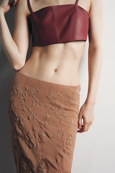 FAUX LEATHER STRAPPY BRALETTE