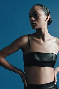 100% LEATHER BANDEAU TOP ZW COLLECTION LIMITED EDITION