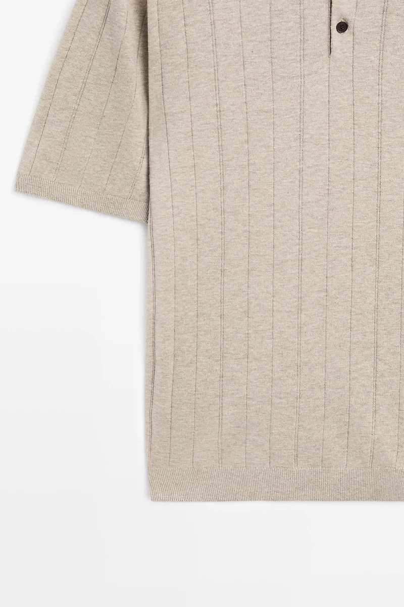 Polo à manches courtes en maille avec coton