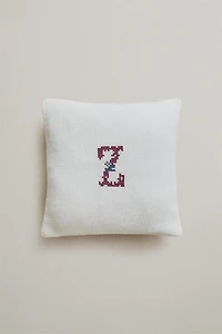 LINEN EMBROIDERED LETTER Z CUSHION