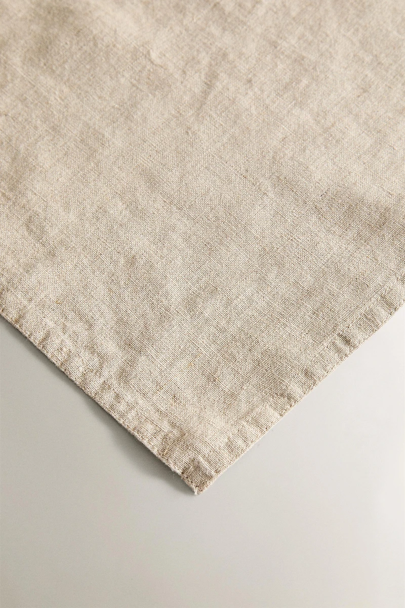 CHRISTMAS RED LEAF LINEN TABLECLOTH