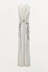 SEQUIN BEADED JACQUARD DRESS