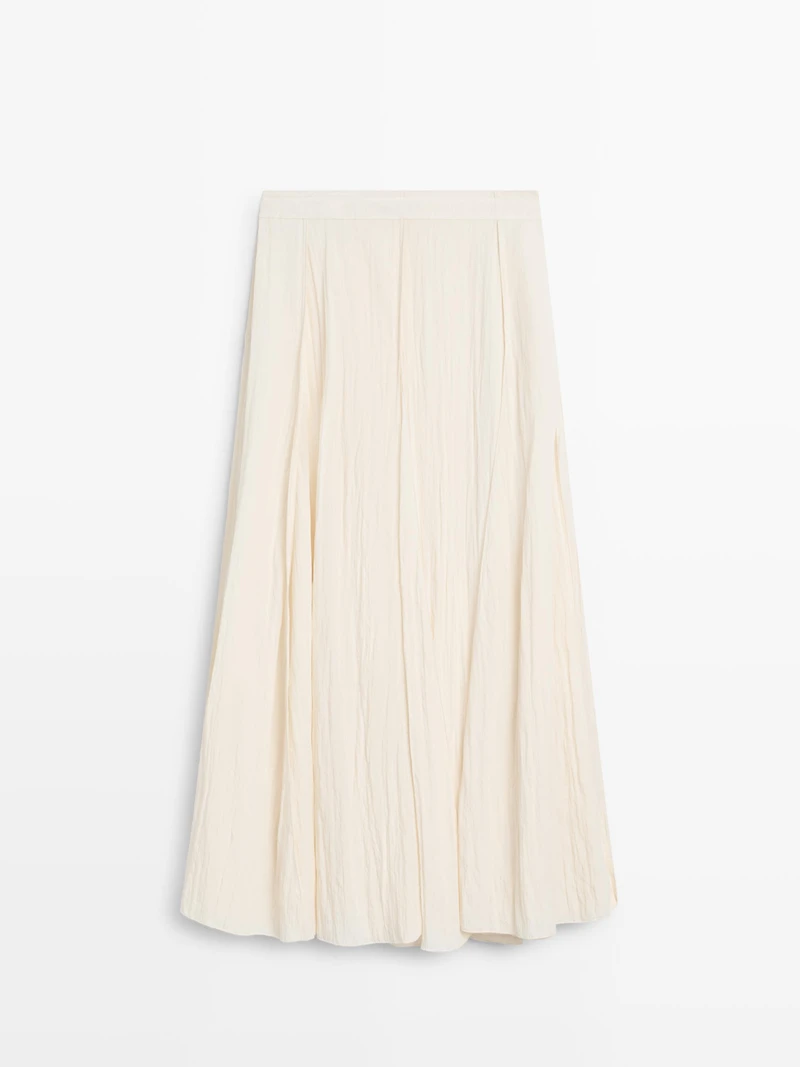 Midi skirt with sash belt detail