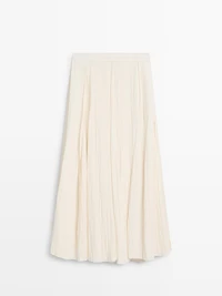 Midi skirt with sash belt detail
