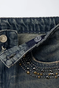 WIDE LEG JEANS WITH STUDS