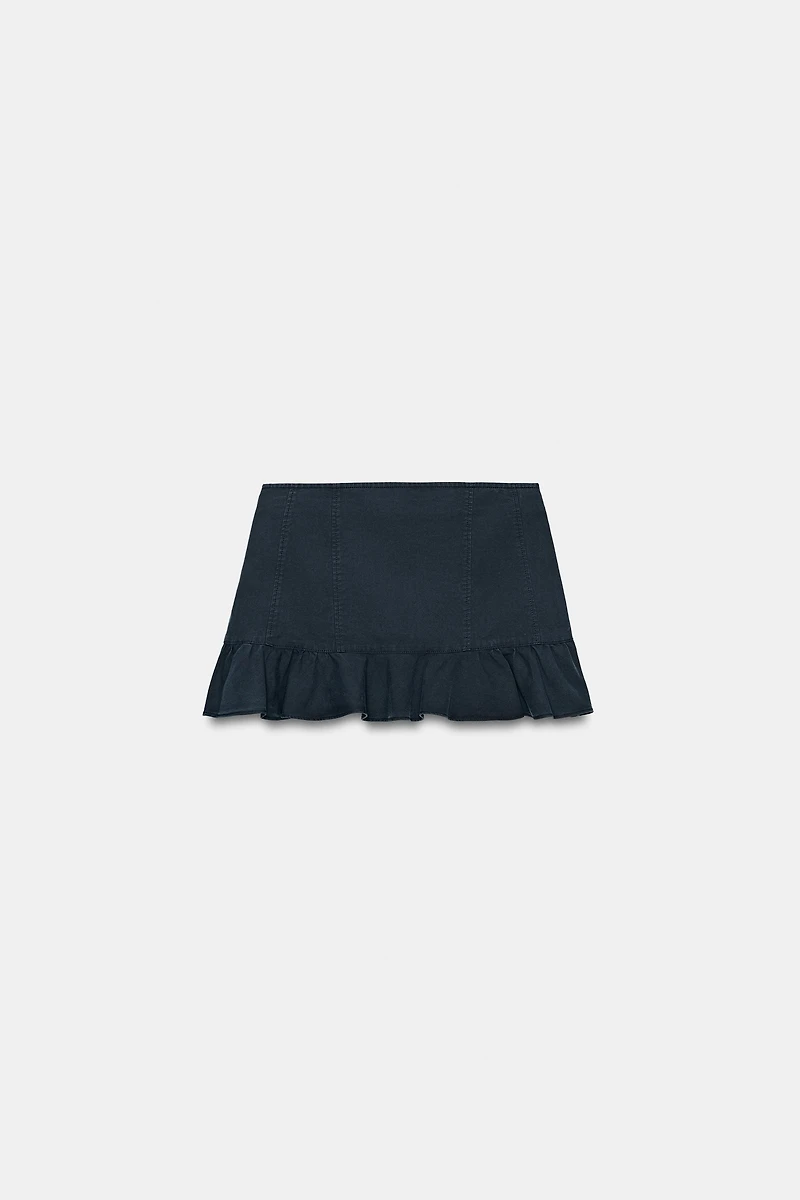 POCKET RUFFLE MINI SKIRT