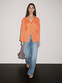 Oversize ramie blend shirt