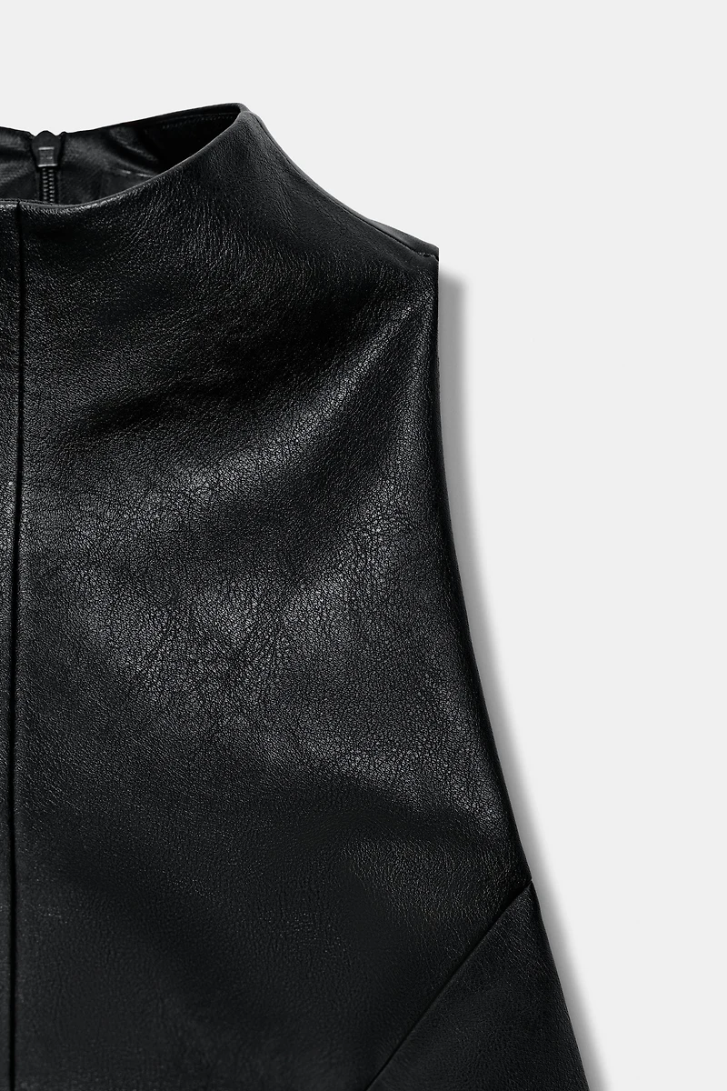 FAUX LEATHER TOP