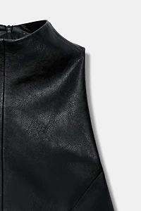 FAUX LEATHER TOP