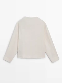 Linen overshirt with button details