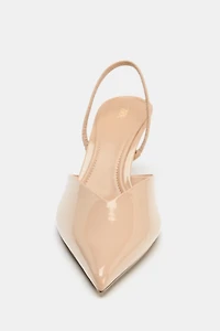 PATENT EFFECT SLINGBACK SHOES