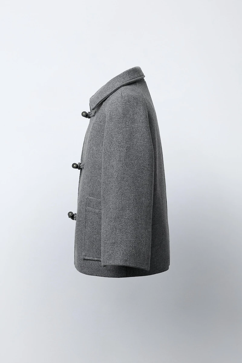 MELANGE COAT WITH WOOL FIREMAN CLASPS
