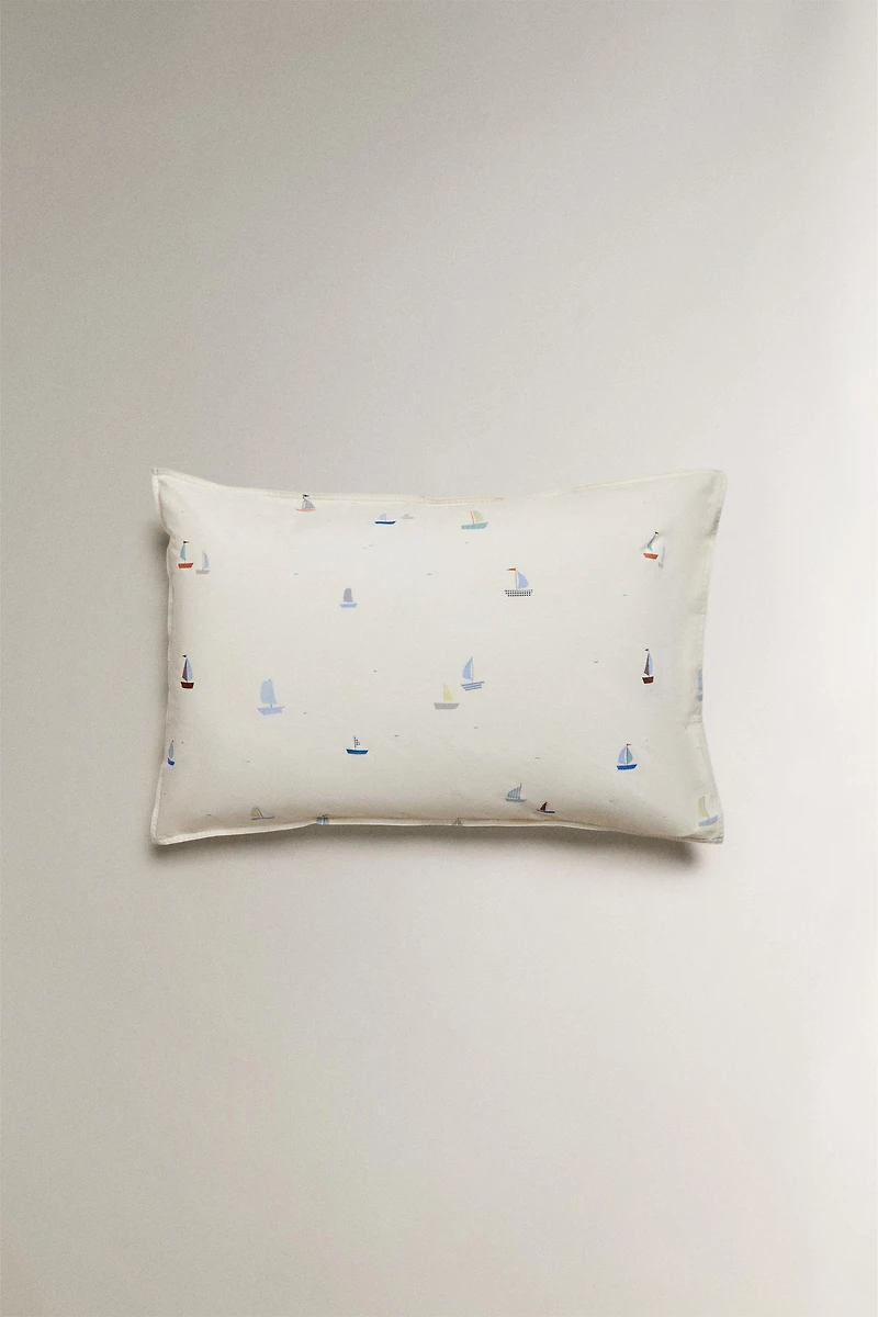 TAIE D’OREILLER ENFANT COTON BATEAUX
