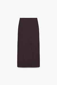CUT-OUT KNIT MIDI SKIRT