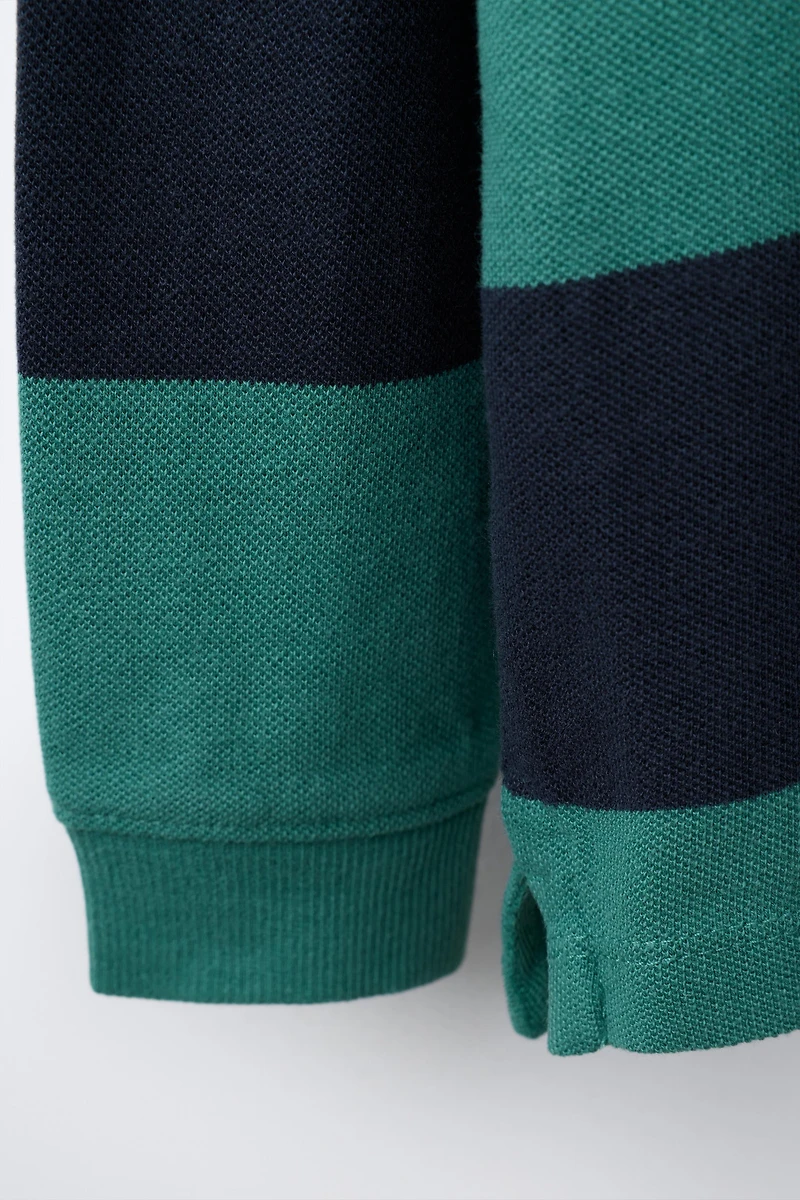 GARMENT DYE STRIPED POLO SHIRT