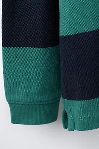 GARMENT DYE STRIPED POLO SHIRT