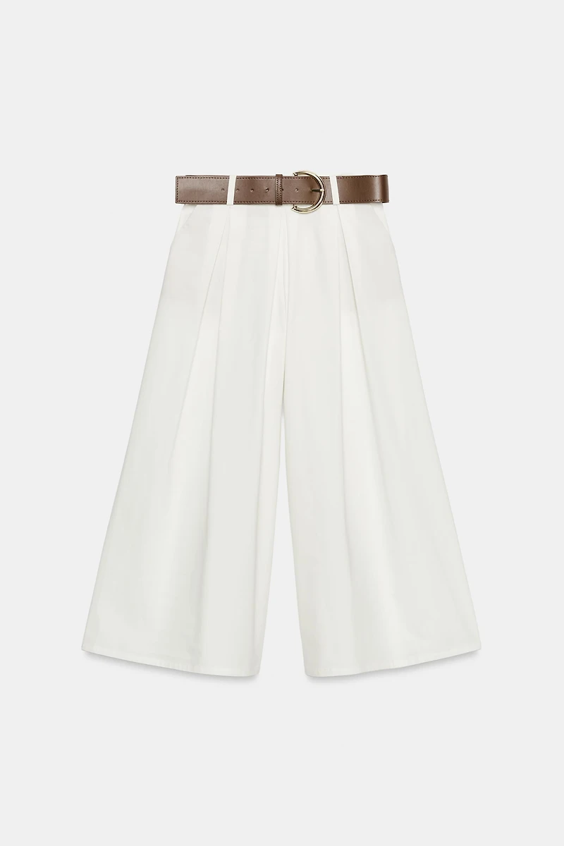 JUPE-CULOTTE À CEINTURE