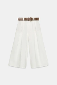 JUPE-CULOTTE À CEINTURE