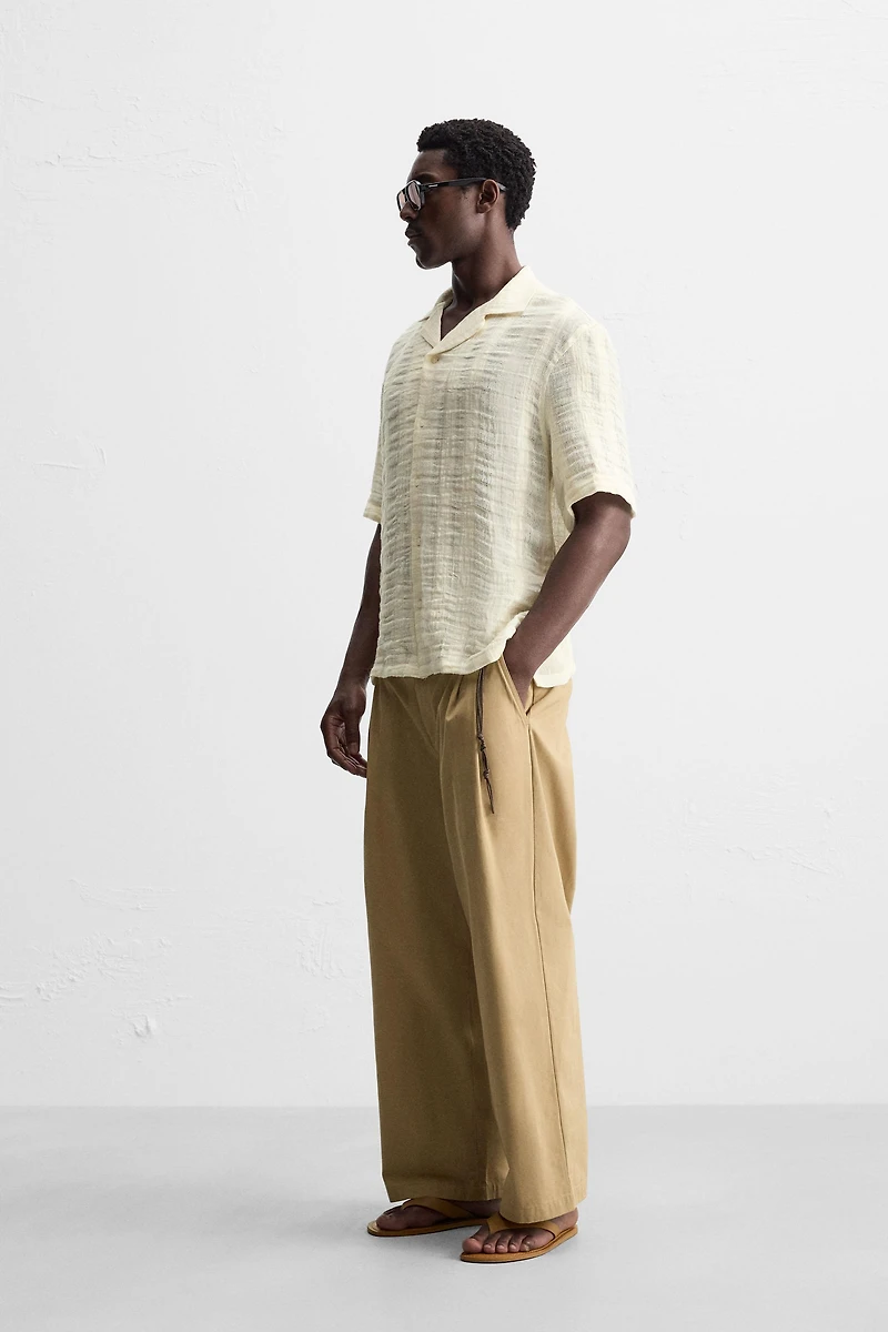 COTTON LINEN JACQUARD SHIRT