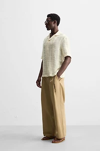 COTTON LINEN JACQUARD SHIRT