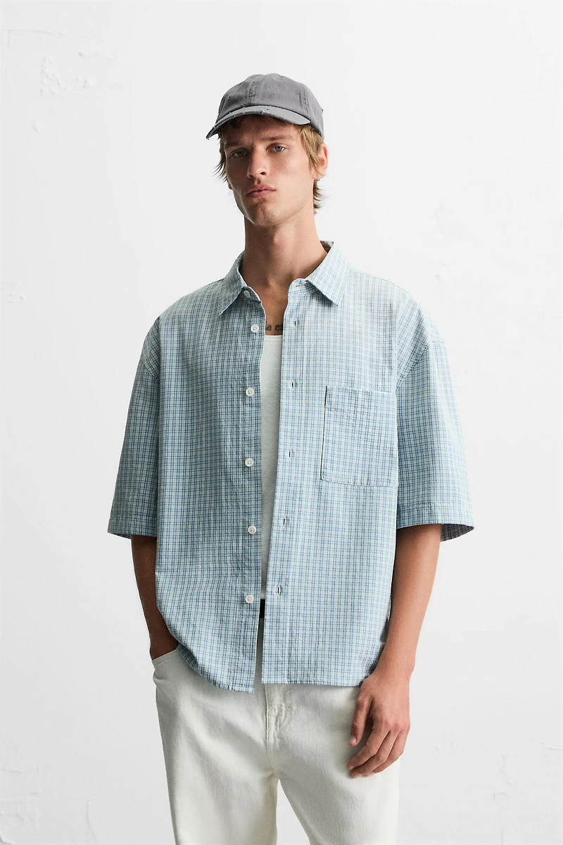 RELAXED FIT PLAID SHIRT