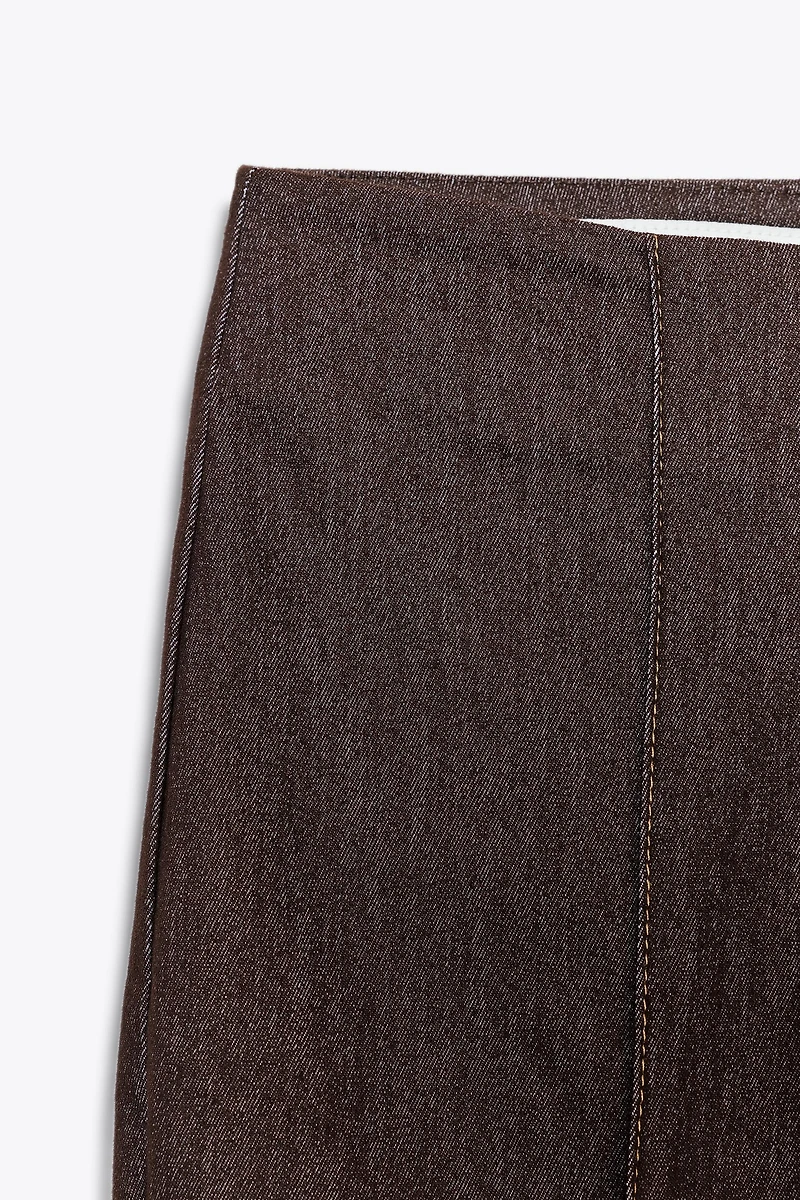 CONTRAST STITCH SEAM FLARE PANTS