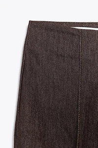 CONTRAST STITCH SEAM FLARE PANTS