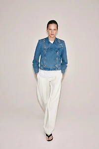 ZW COLLECTION SHOULDER PAD DENIM JACKET
