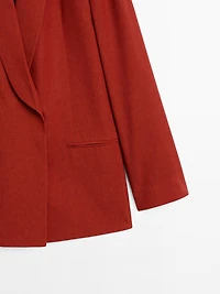 Linen blend shawl collar blazer