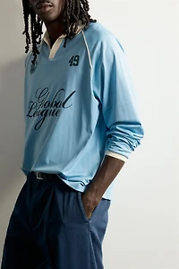 RELAXED FIT RETRO SOCCER TECHNICAL POLO