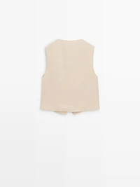 Buttoned linen blend waistcoat