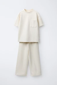 INTERLOCK PIQUE T-SHIRT AND PANTS SET