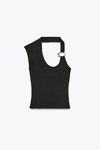 RIB TOP WITH METAL DETAIL