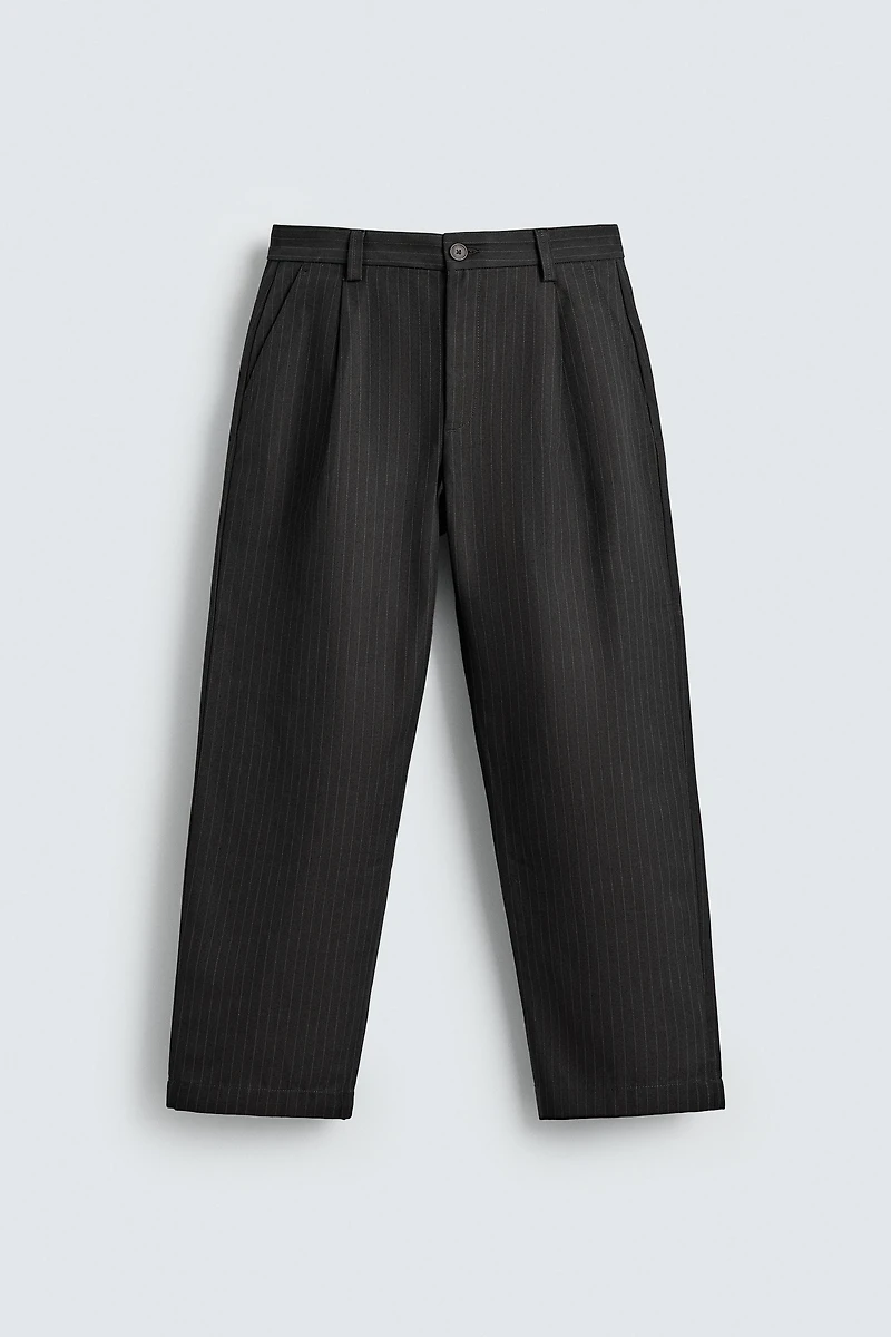 STRIPED TEXTURED CHINO PANTS